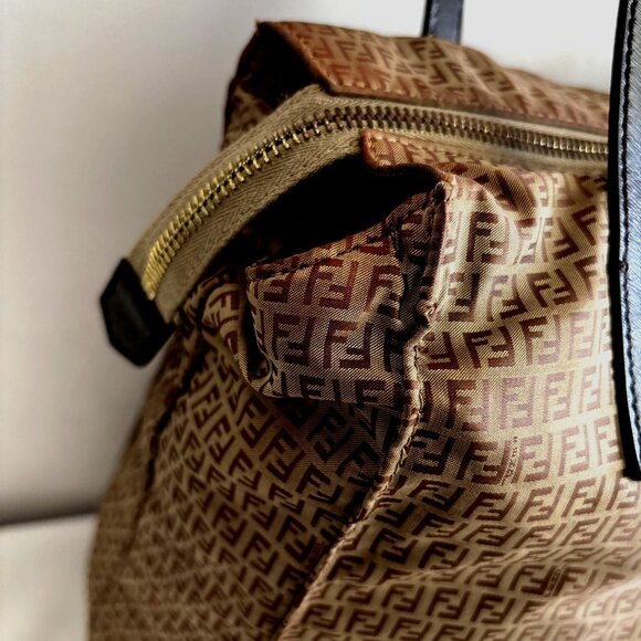 Authentic Fendi Zucca monogram tote bag nylon/leather - Picture 5 of 15
